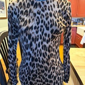 Lord & Taylor Leopard Print Crew Neck Sweater